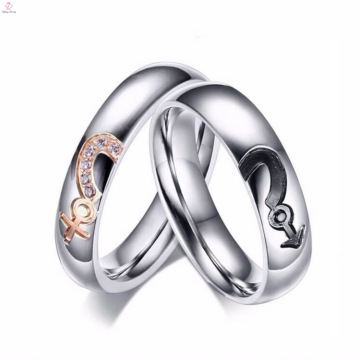 Colored White Gold Couple Lovers Engagement Rings For Men And Women